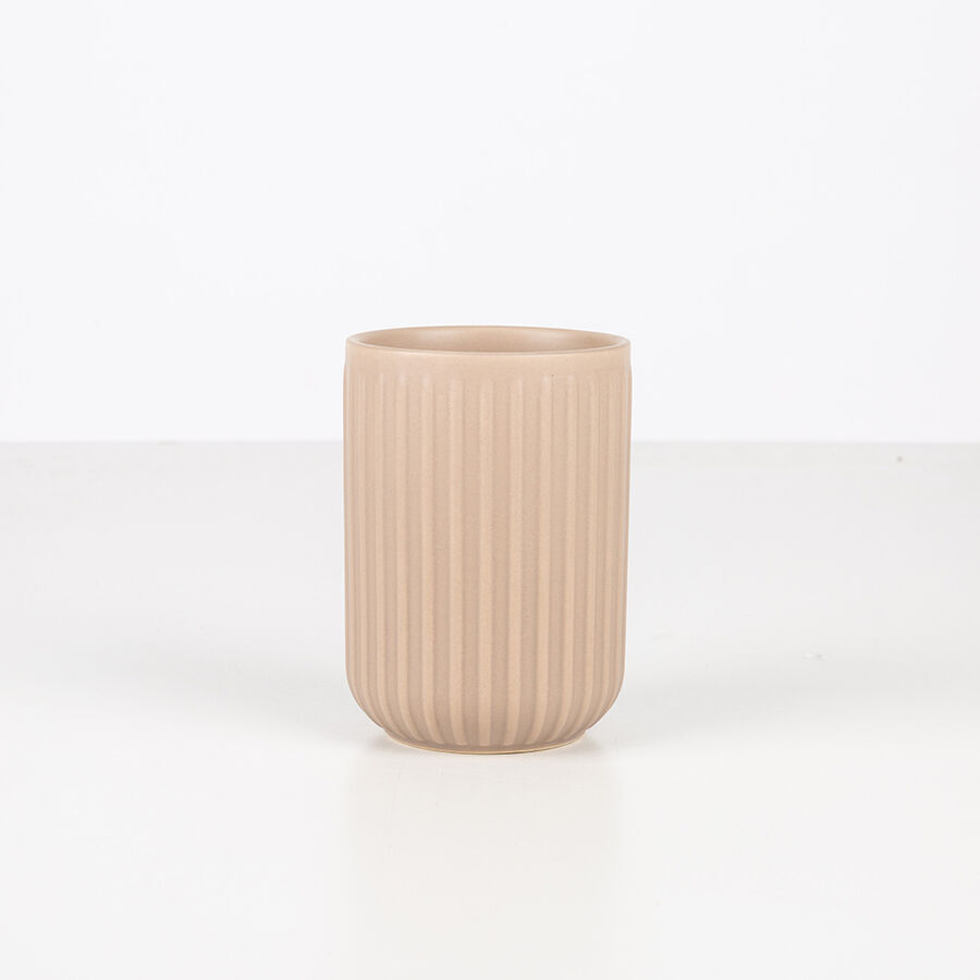 Vaso portacepillos de cer&aacute;mica Manhattan &Oslash;8x11cm