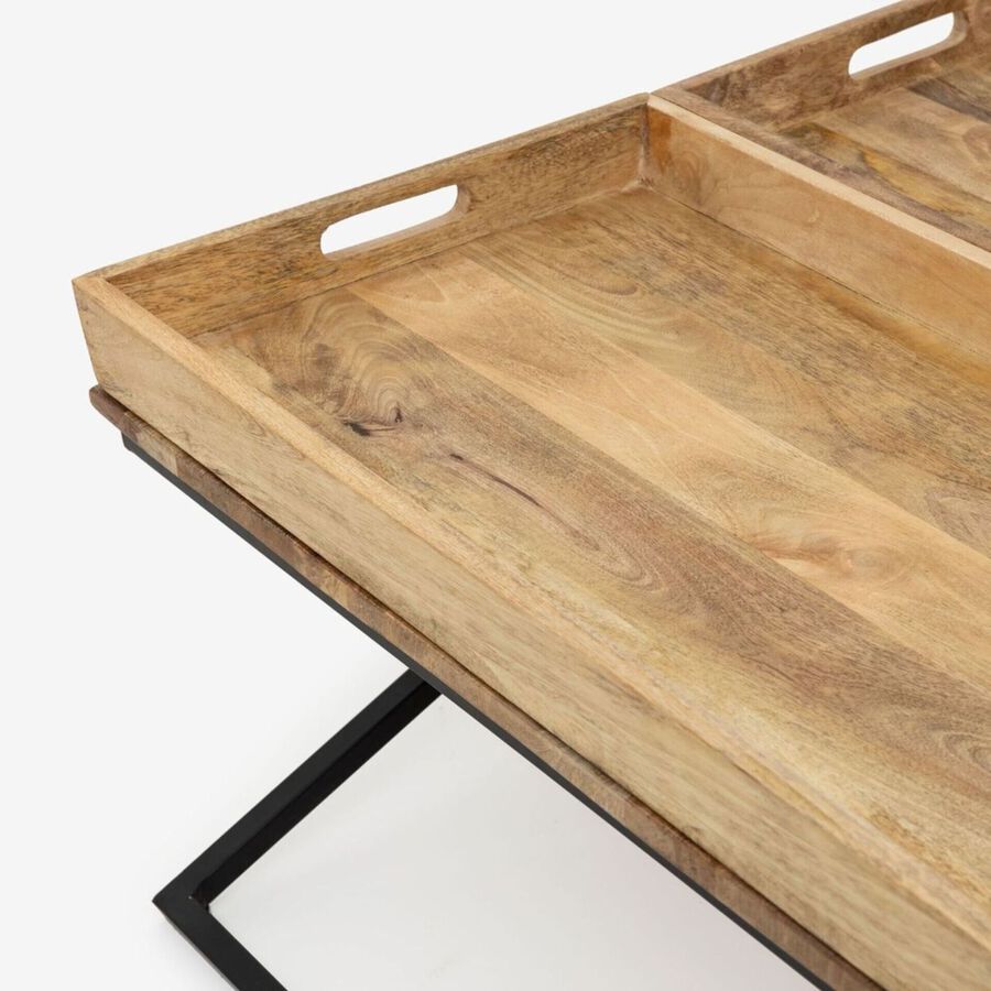 Mesa de centro en madera de mango Mil&aacute;n 80x80cm