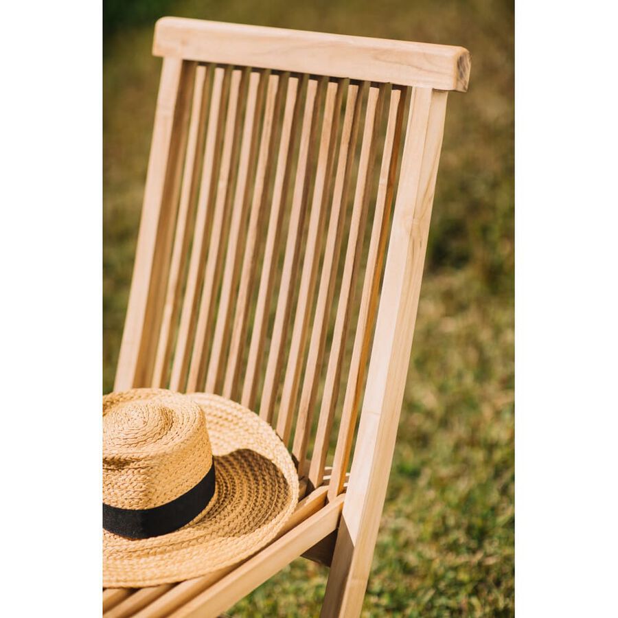 Silla de jardín plegable de madera de teca Azores 47x43cm