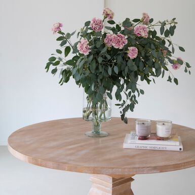 Jarrón con pie de cristal reciclado Ø18x35cm