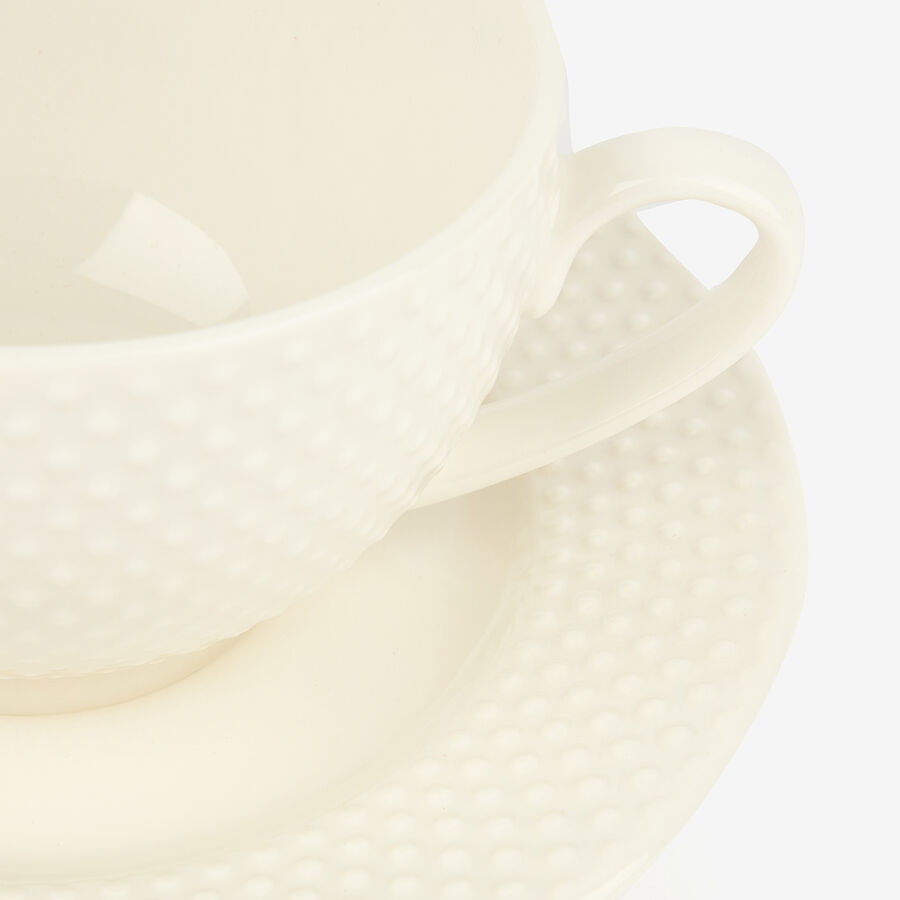 Set de 4 tazas con plato de cerámica Meloni 22cl