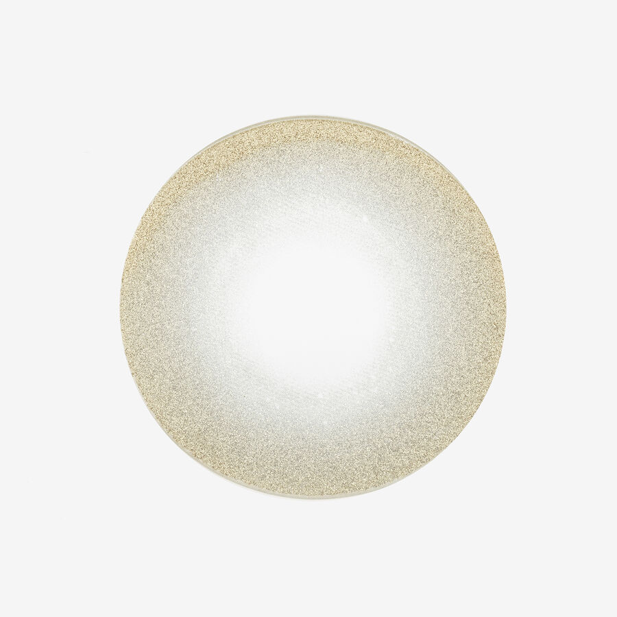 Portavelas de cristal dorado con purpurina Ø15cm