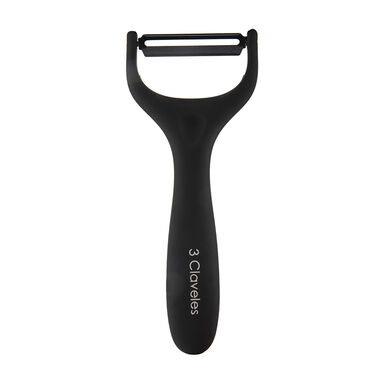 Pelador negro de acero inoxidable Soft Touch 15cm 3 Claveles