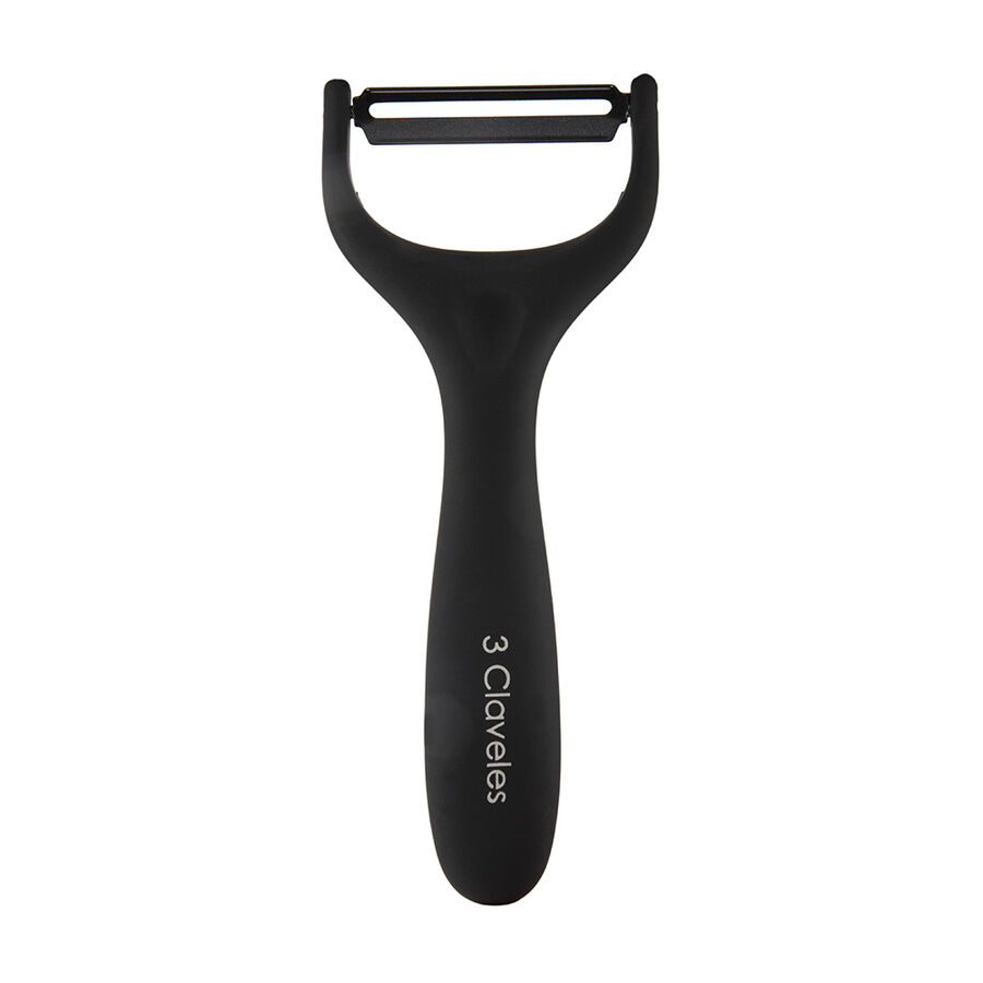 Pelador negro de acero inoxidable Soft Touch 15cm 3 Claveles