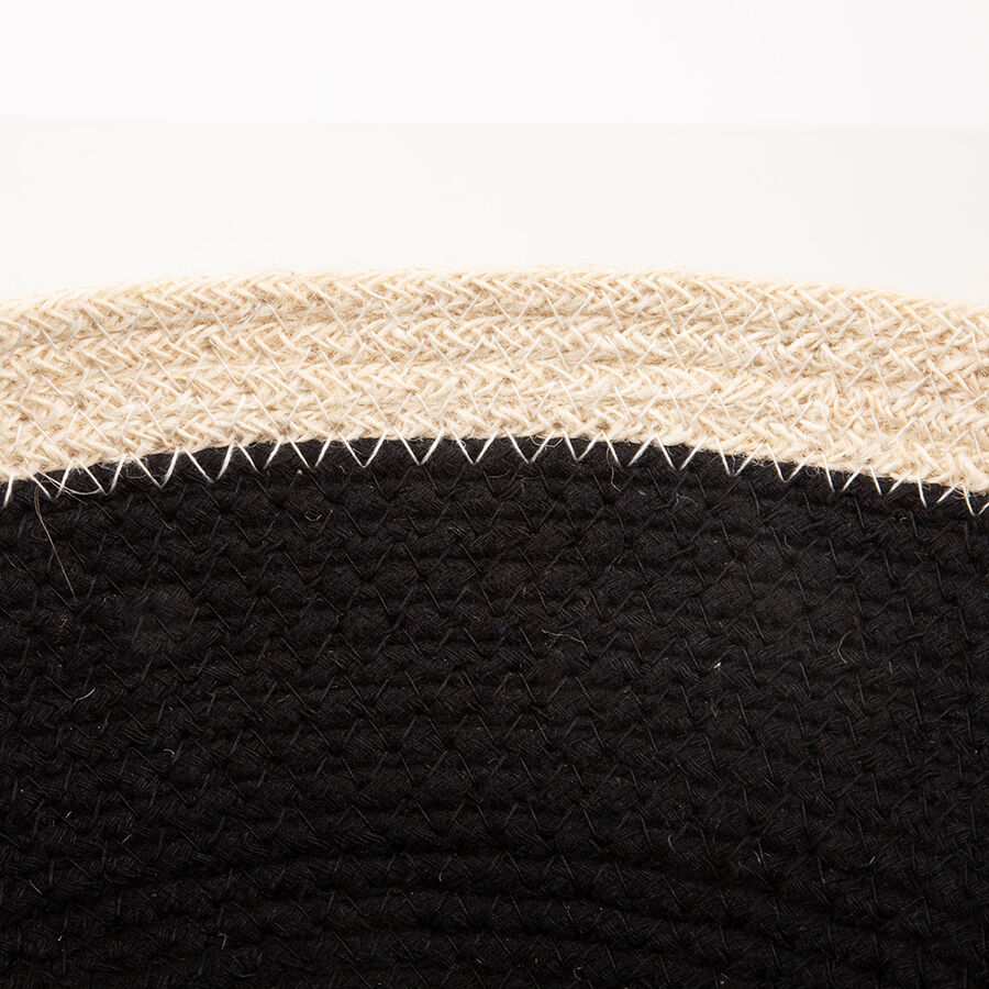 Cesta de yute blano y negro Angul &Oslash;27x11cm