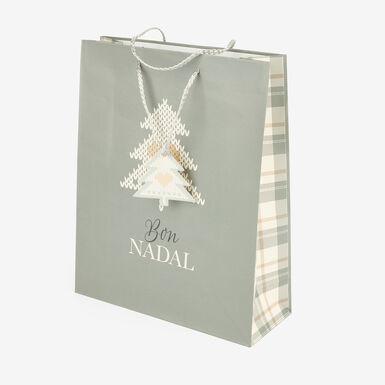 Bolsa de papel para regalo papel gris Nordic XL