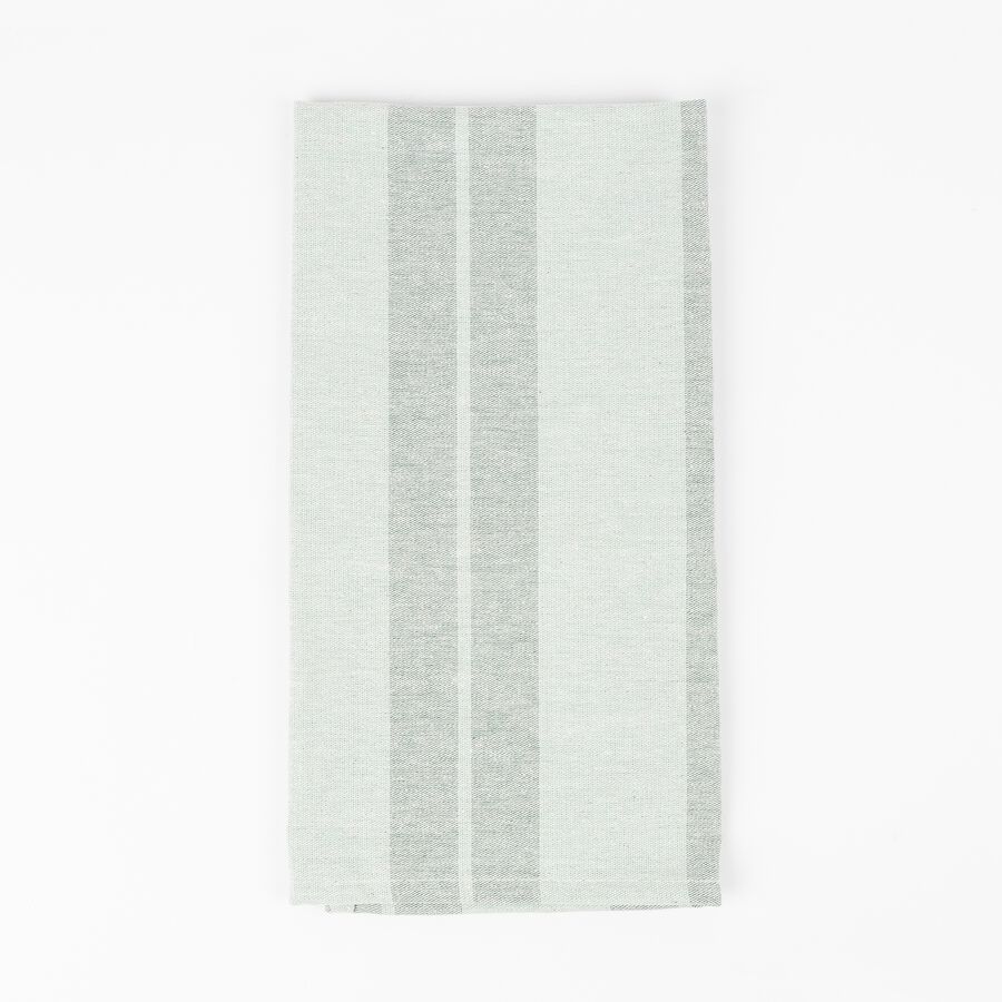 Servilleta de algod&oacute;n reciclado rayas verde 45x45cm