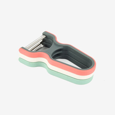 Set de 3 peladores de acero inoxidable y plástico 12cm