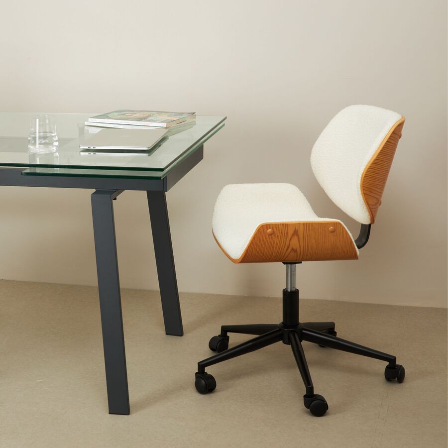 Silla de oficina blanca Sidena 54x54cm