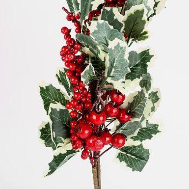 Rama de acebo con frutos rojos 81cm