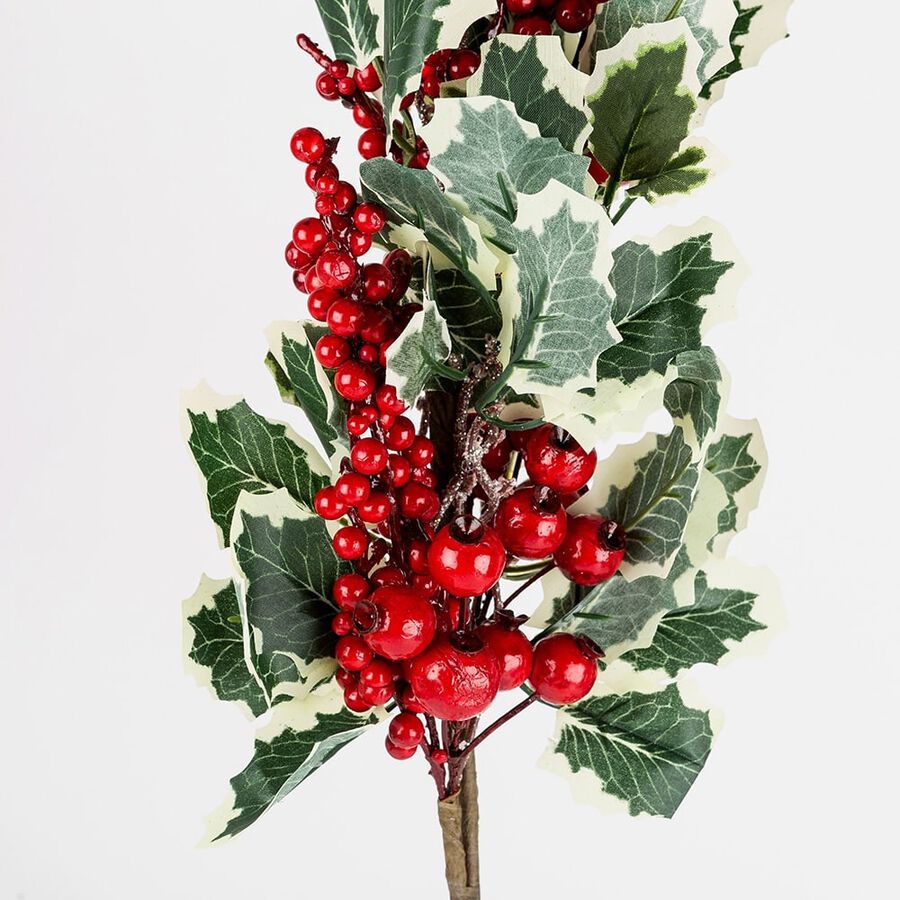 Rama de acebo con frutos rojos 81cm