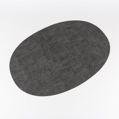 Mantel individual oval reversible gris oscuro Tiffany 48x33cm - Guzzini