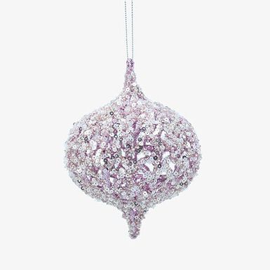 Bola de Navidad de lentejuelas rosa 8cm