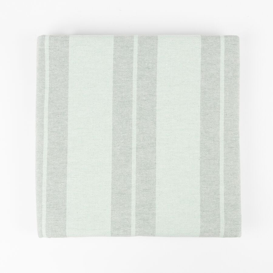 Mantel de algod&oacute;n reciclado rayas verde 140x200cm