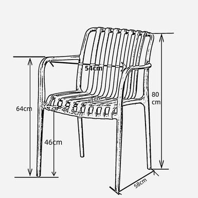 Silla de jard&iacute;n apilable de polipropileno gris Happel 59x55x81cm