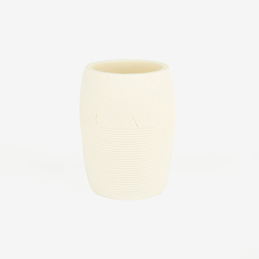 Vaso portacepillos efecto piedra Apolo Ø8x12cm