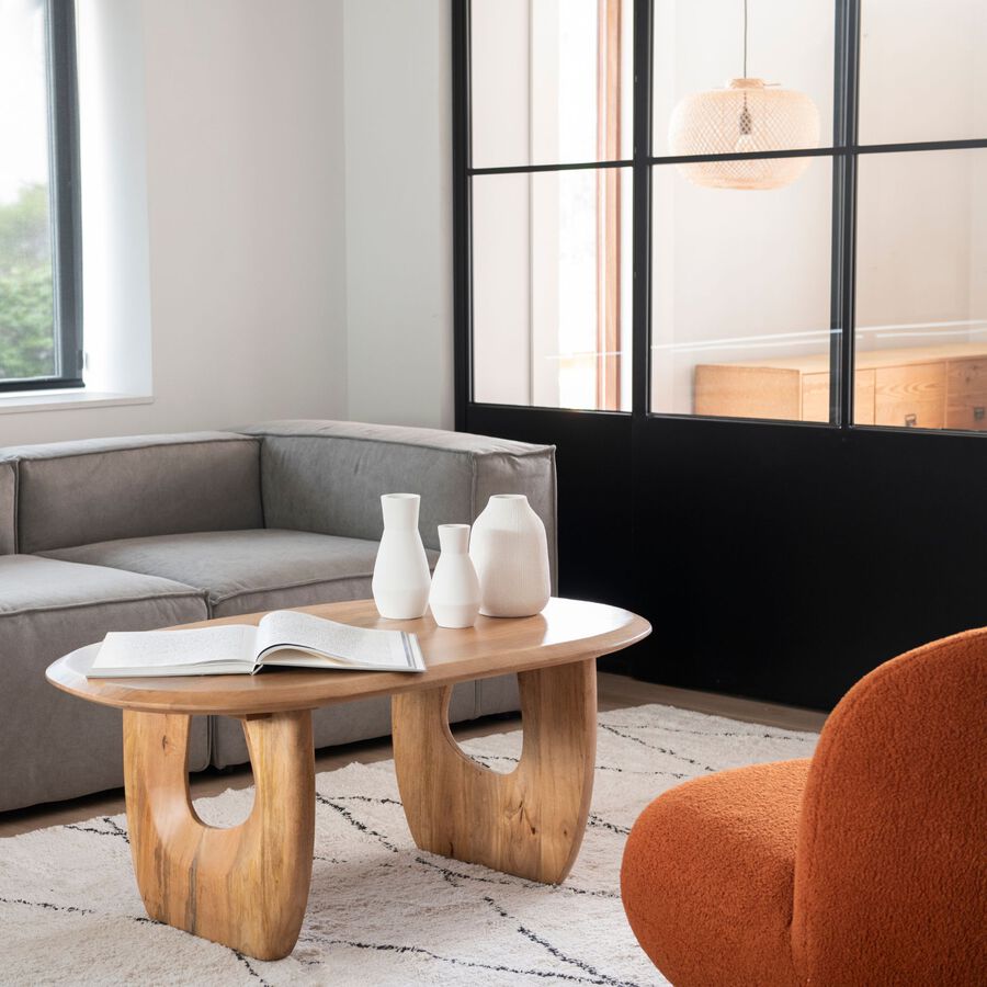 Mesa de centro de madera de mango Aero 120x70x48cm Clau&Chloe