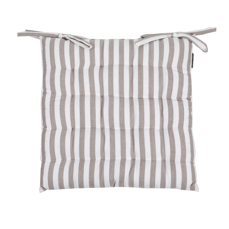 Coj&iacute;n para silla rayas beige 40x40cm