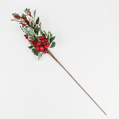 Rama de acebo con frutos rojos 81cm