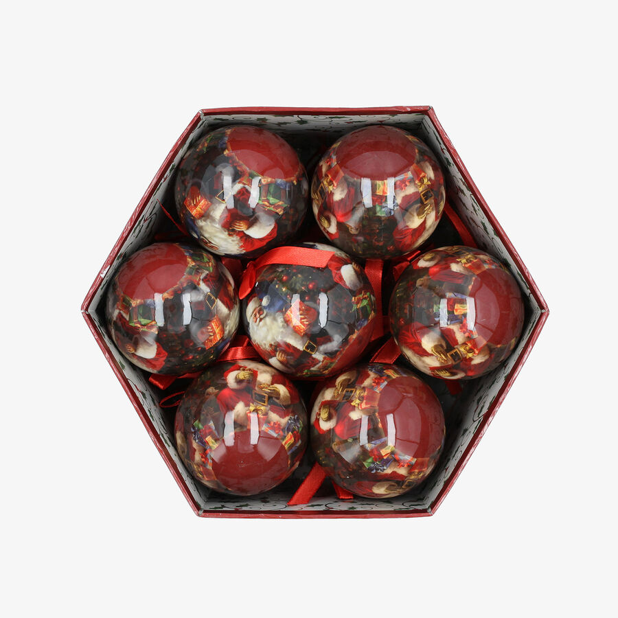 Set de 14 bolas de Navidad de Pap&aacute; Noel con regalos &Oslash;7,5cm