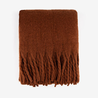 Manta efecto mohair burgundy 130x150cm