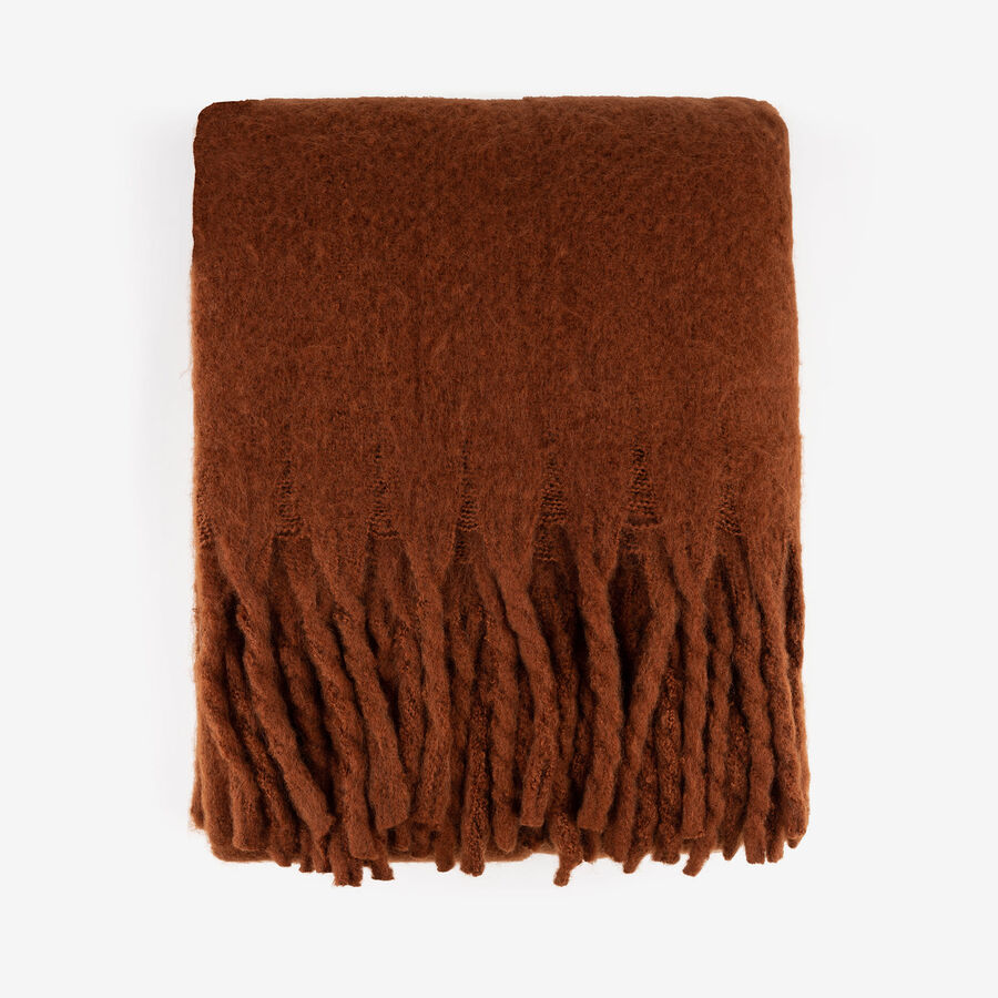 Manta efecto mohair burgundy 130x150cm