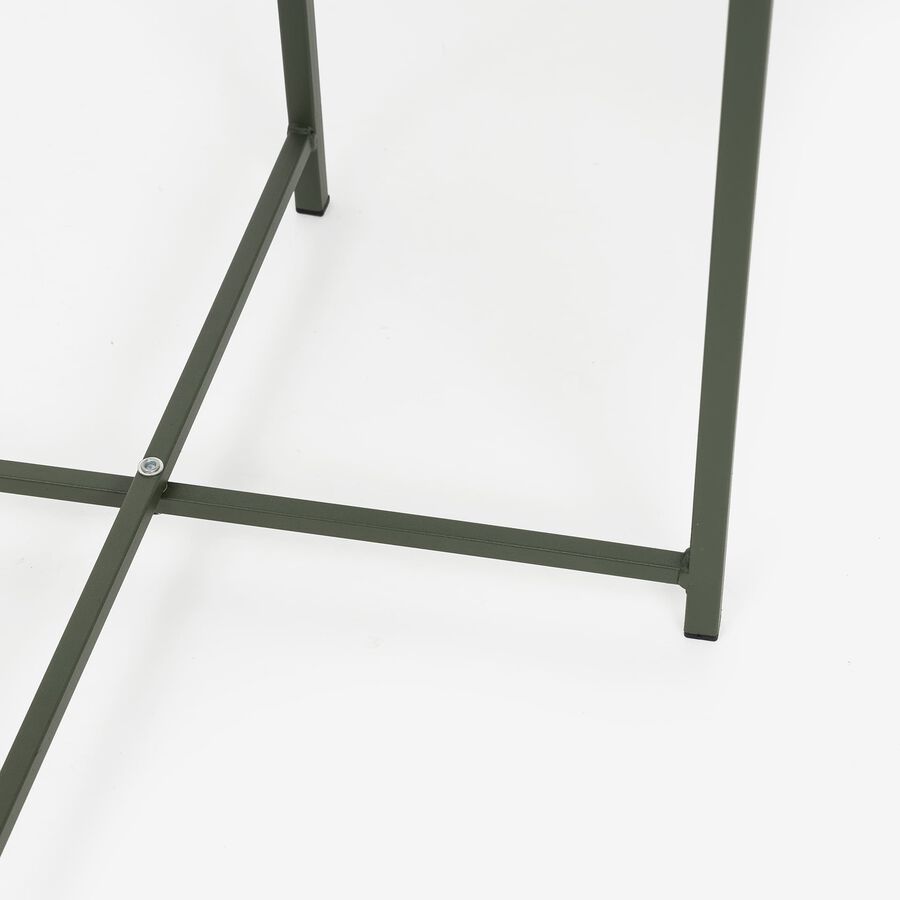 Mesa auxiliar verde de acero Ø46x52cm