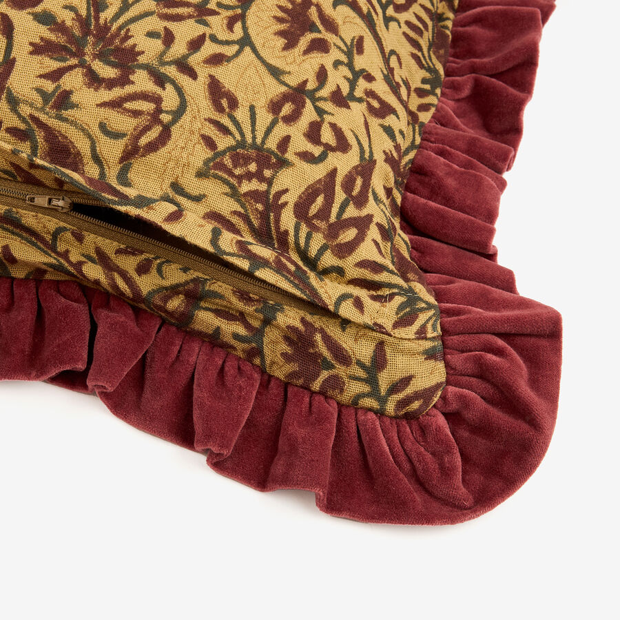 Funda de cojín de algodón burdeos Mia 40x60cm Clau&Chloe