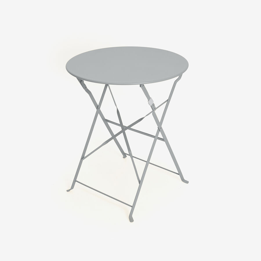 Set de jardín de mesa y 2 sillas de acero gris oscuro Bistro