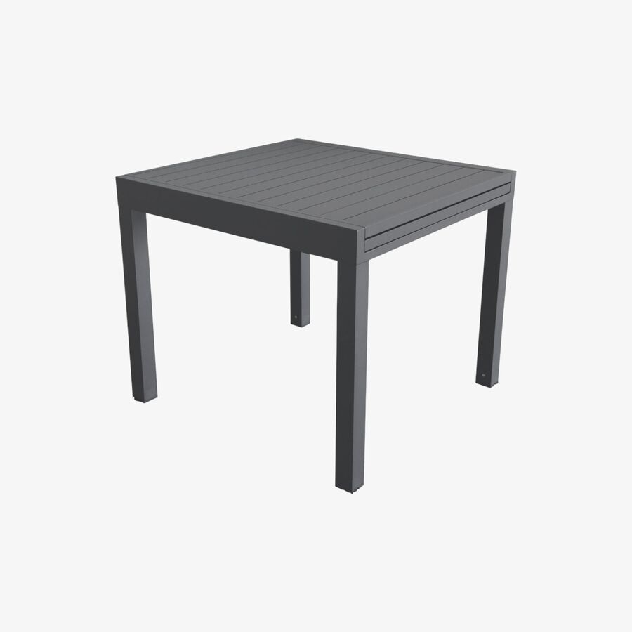 Mesa de jardín extensible de aluminio gris Nijar 90/180x90x76cm