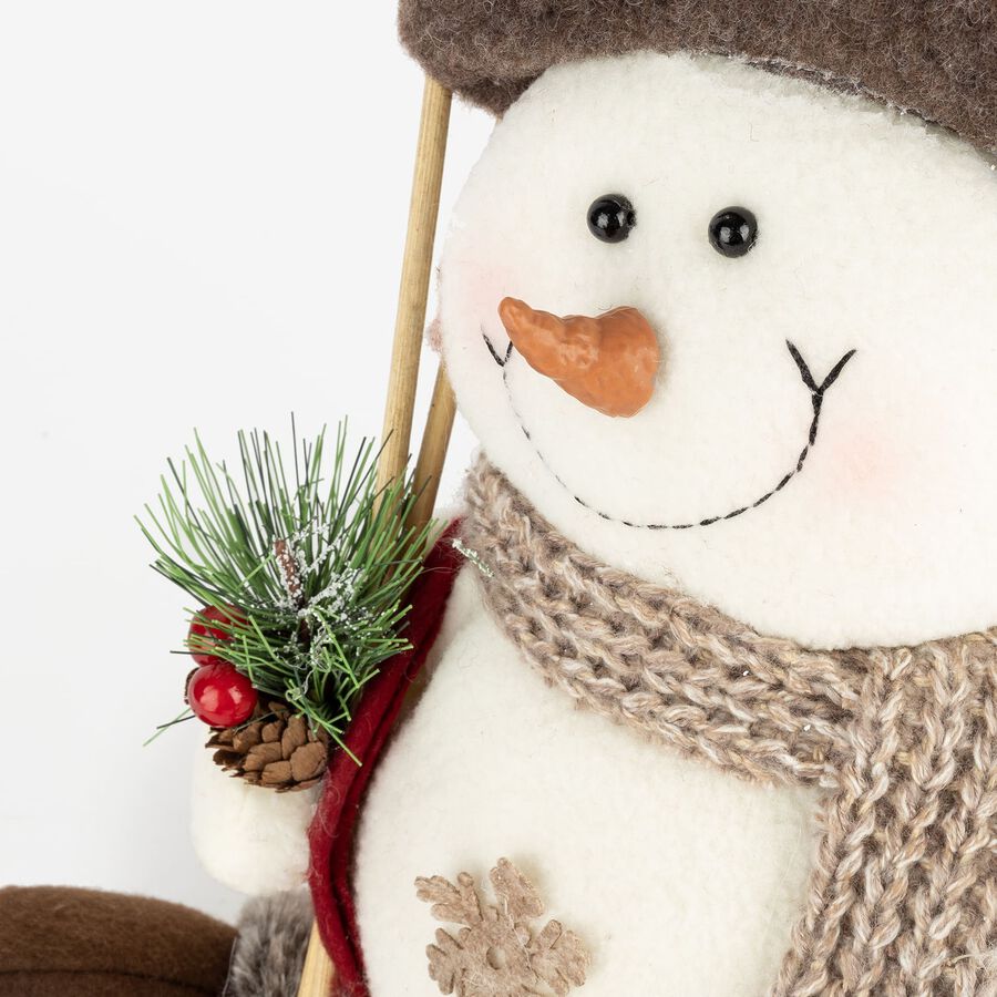 Figura decorativa Muñeco de nieve sentado Elegant 30cm