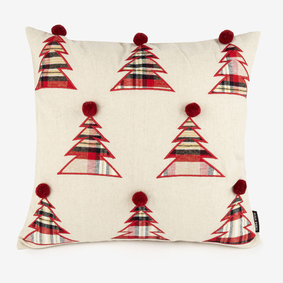 Funda de cojín tartán árboles 45x45cm