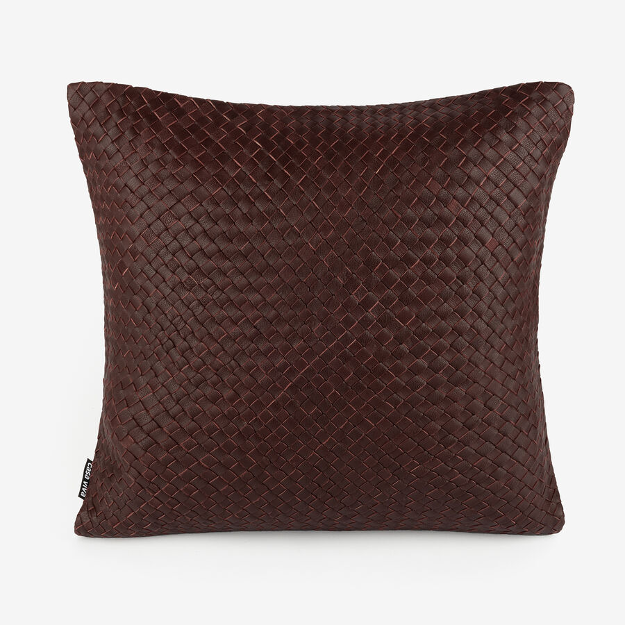 Funda de cojín de piel velvet granate Nappa 45x45cm