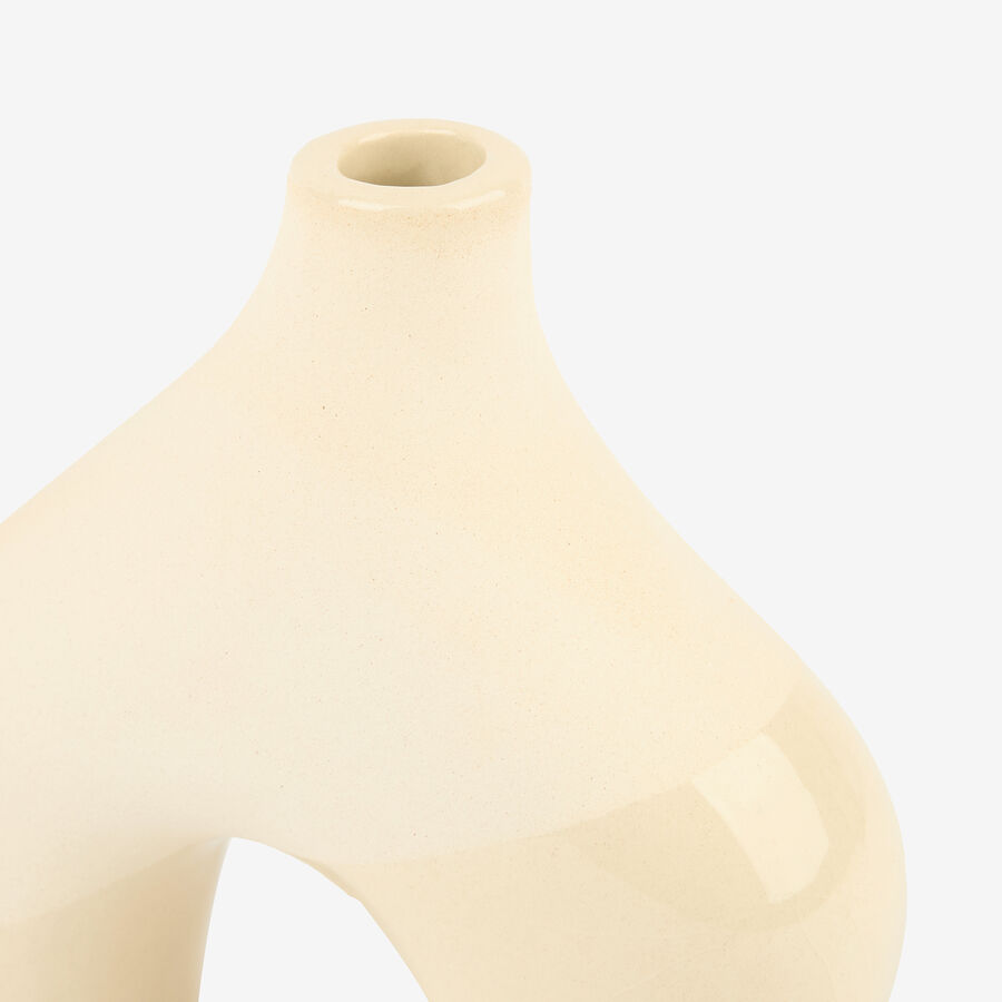 Candelabro de cerámica beige Capiro 15x15x6cm