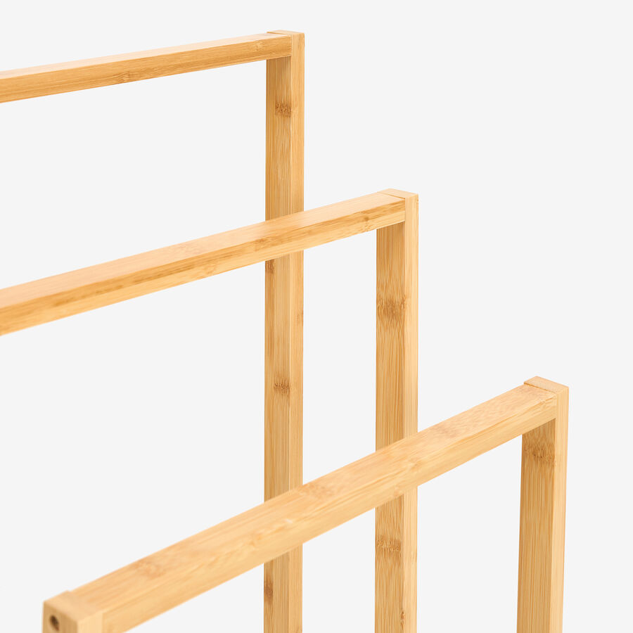 Toallero de pie de bambú con 3 barras 40x24x82cm