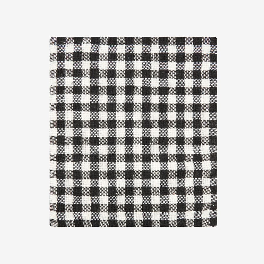 Mantel de algod&oacute;n Vichy negro 140x140cm