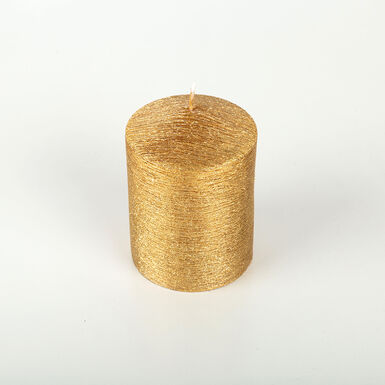 Vela decorativa pilar dorada Ø7x10cm