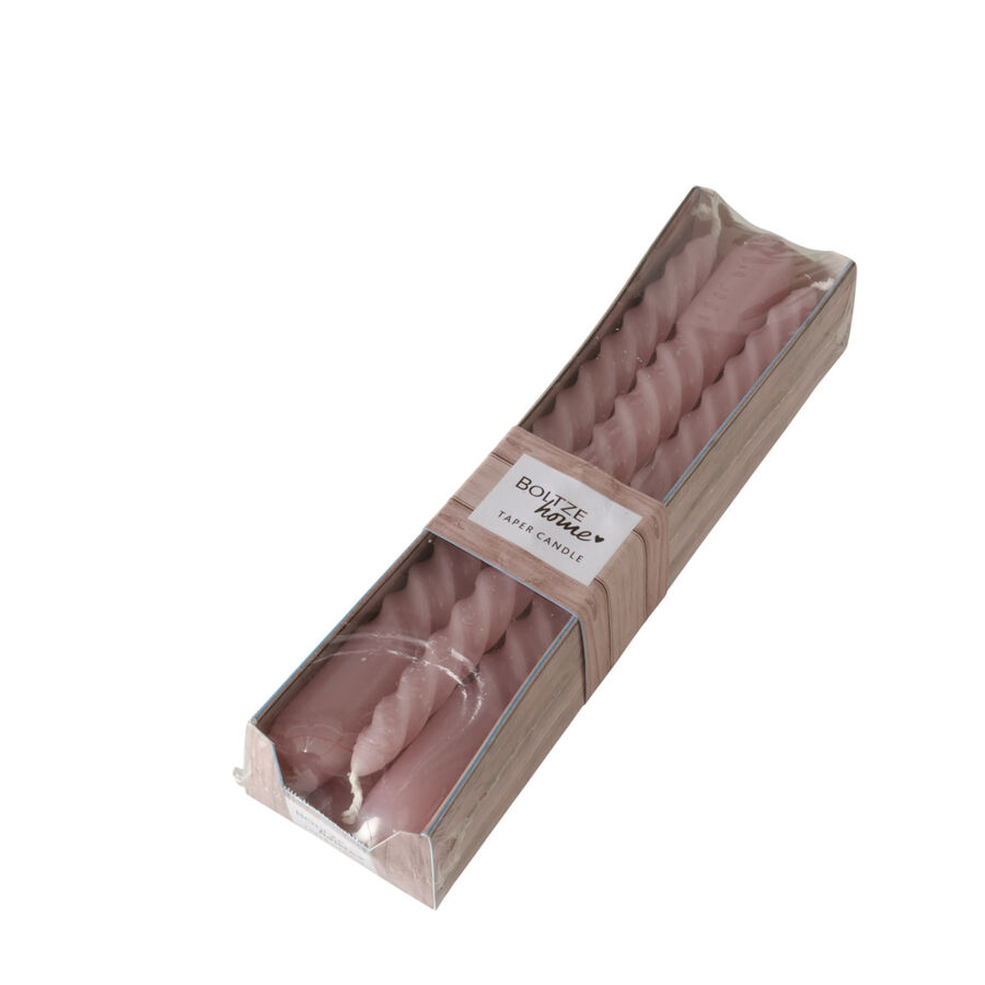 Set de 6 velas decorativas para candelabro rosa 20cm