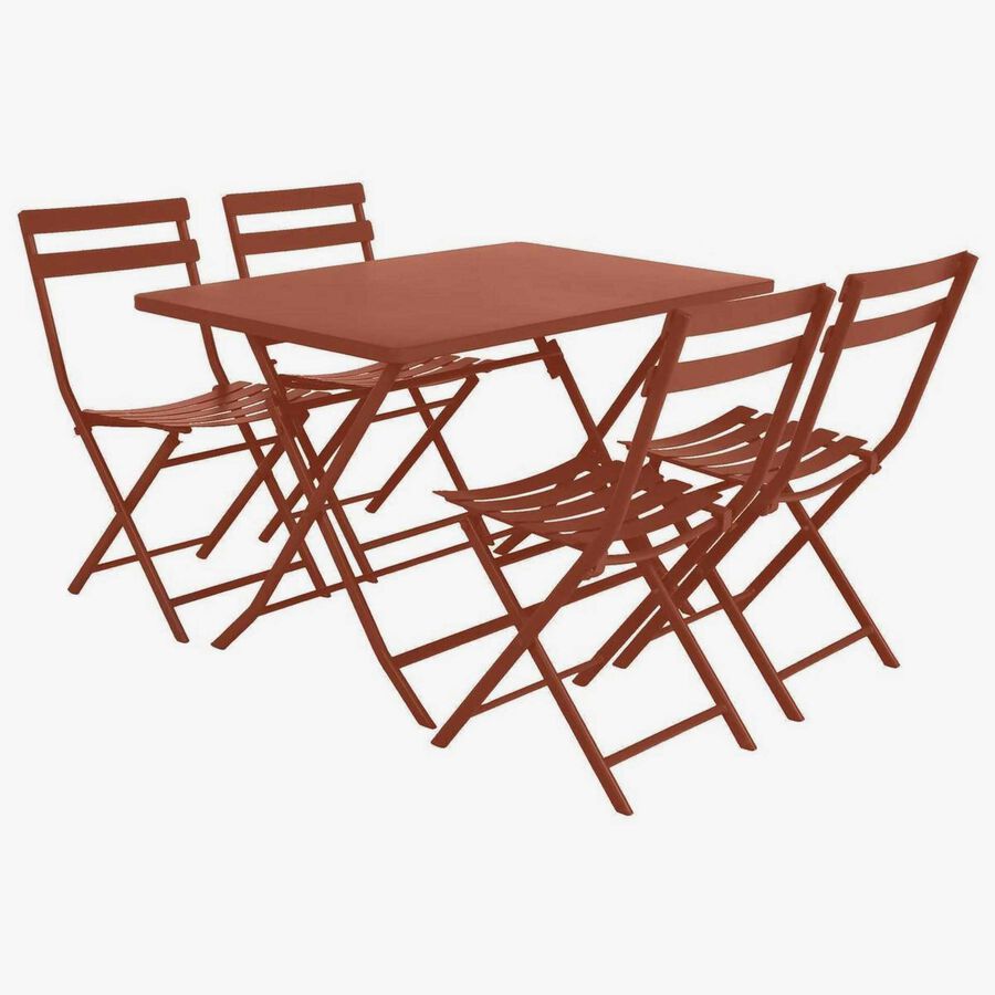 Mesa de jard&iacute;n plegable de acero &aacute;mbar Dixie 110x70x71cm