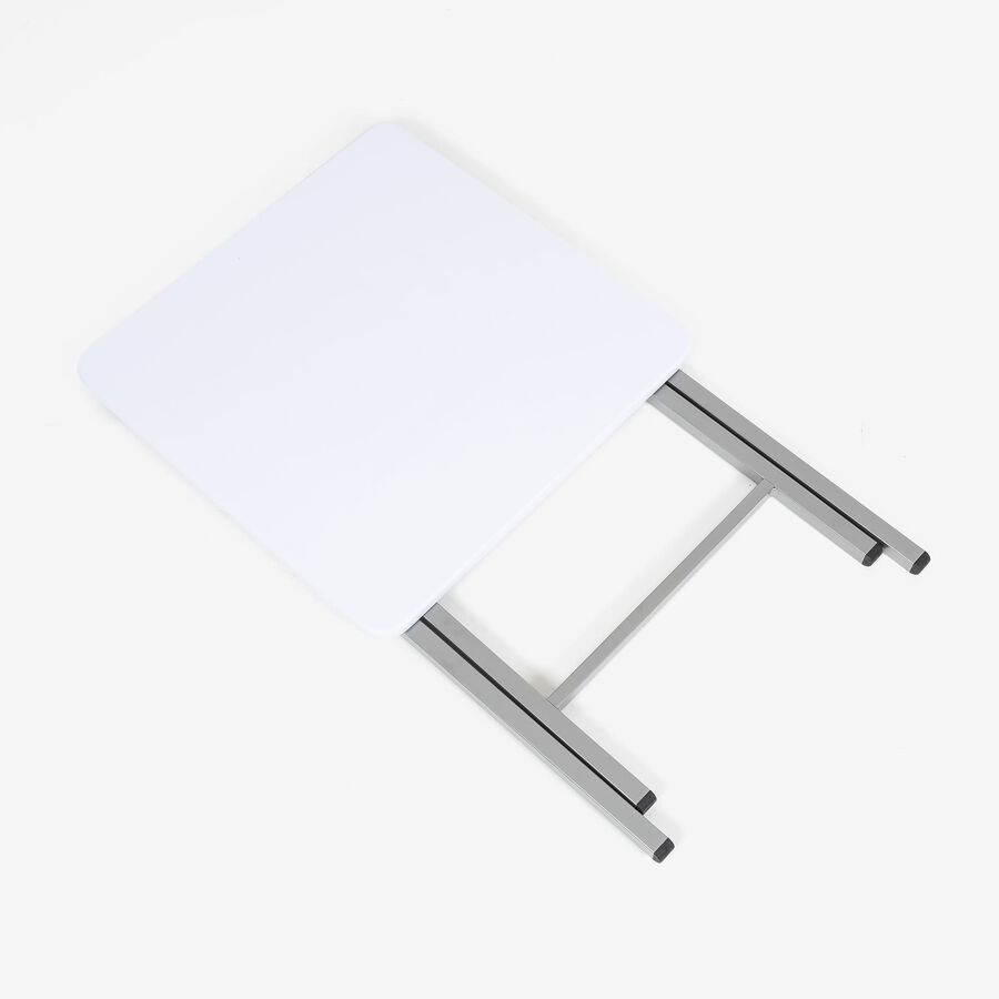 Mesa auxiliar plegable blanca 48x48x65cm