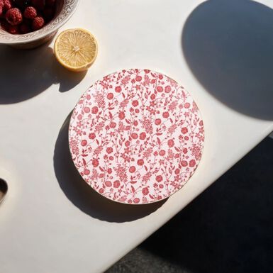 Vajilla de 12 piezas de porcelana rosa Galik