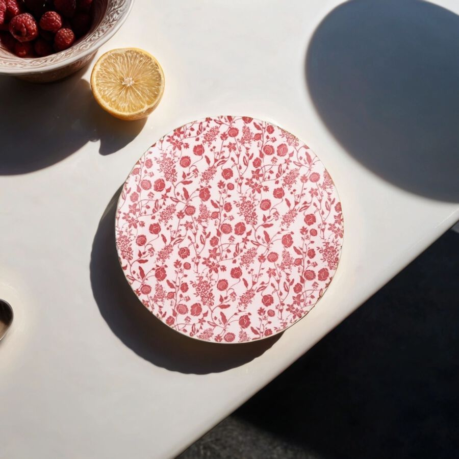 Vajilla de 12 piezas de porcelana rosa Galik