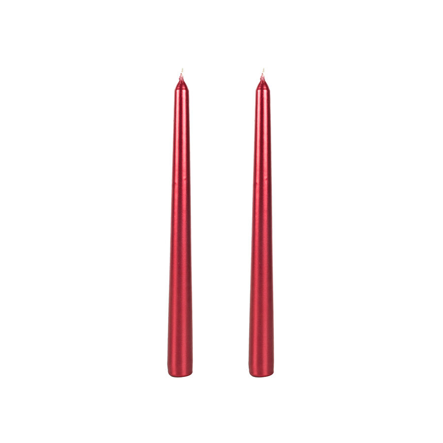 Set de 2 velas para candelabro rojo 25cm
