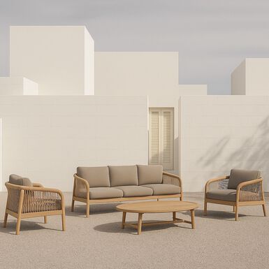 Set de jardín de 5 piezas de madera de acacia Maui