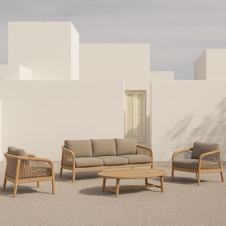 Set de jardín de 5 piezas de madera de acacia Maui