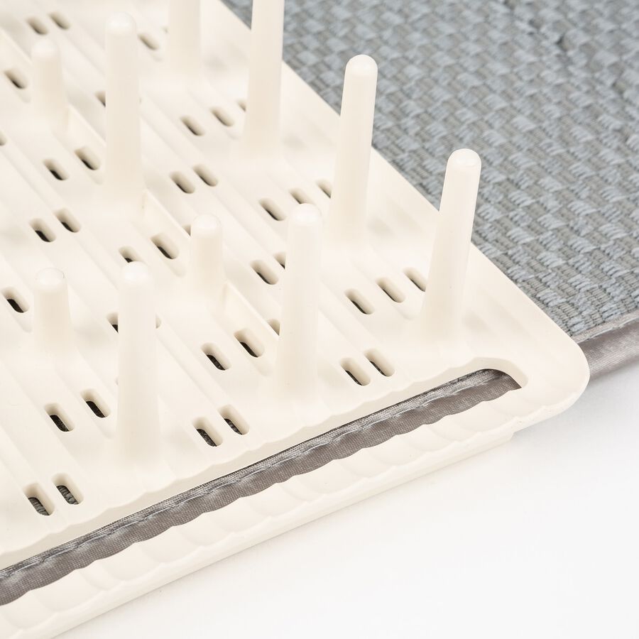 Escurreplatos con tapete blanco de plástico y poliéster Dry&Safe 55x42,5x 6,5cm - Guzzini