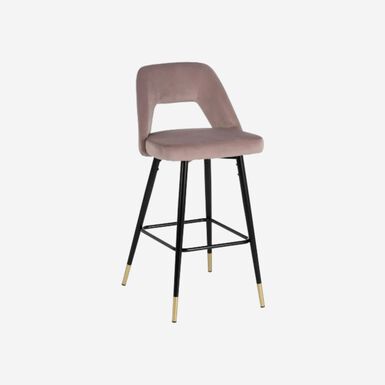 Set de 2 taburetes altos velvet rosa Mayah 43x47x105cm