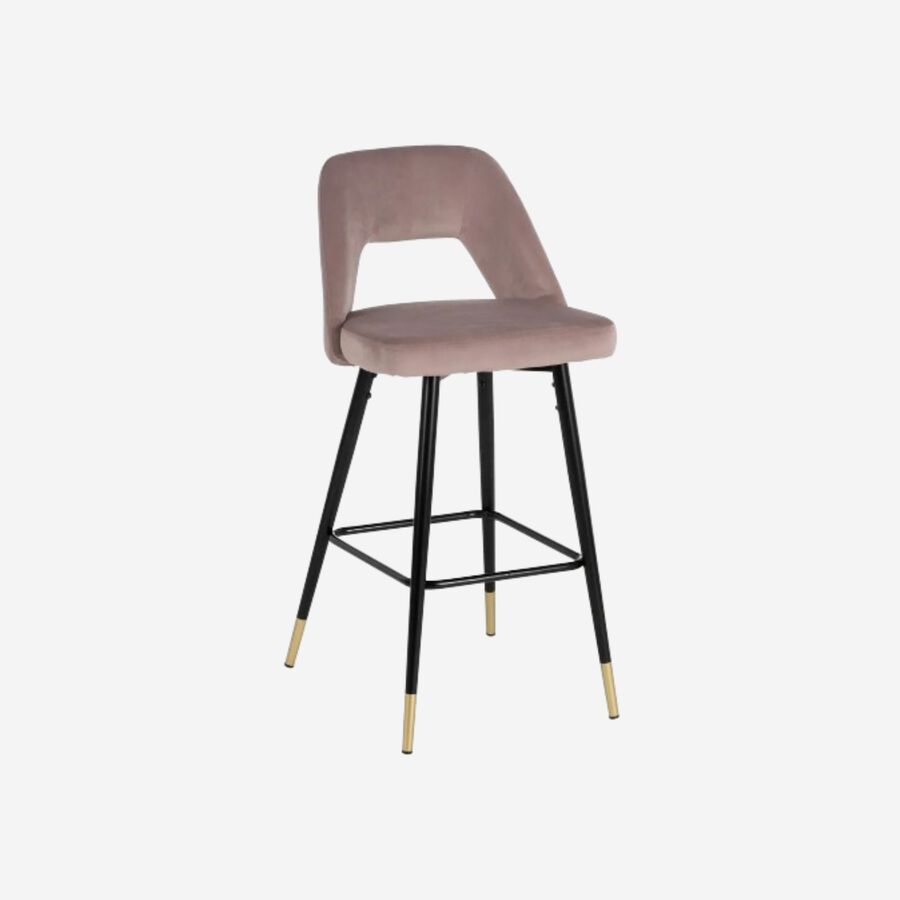 Set de 2 taburetes altos velvet rosa Mayah 43x47x105cm