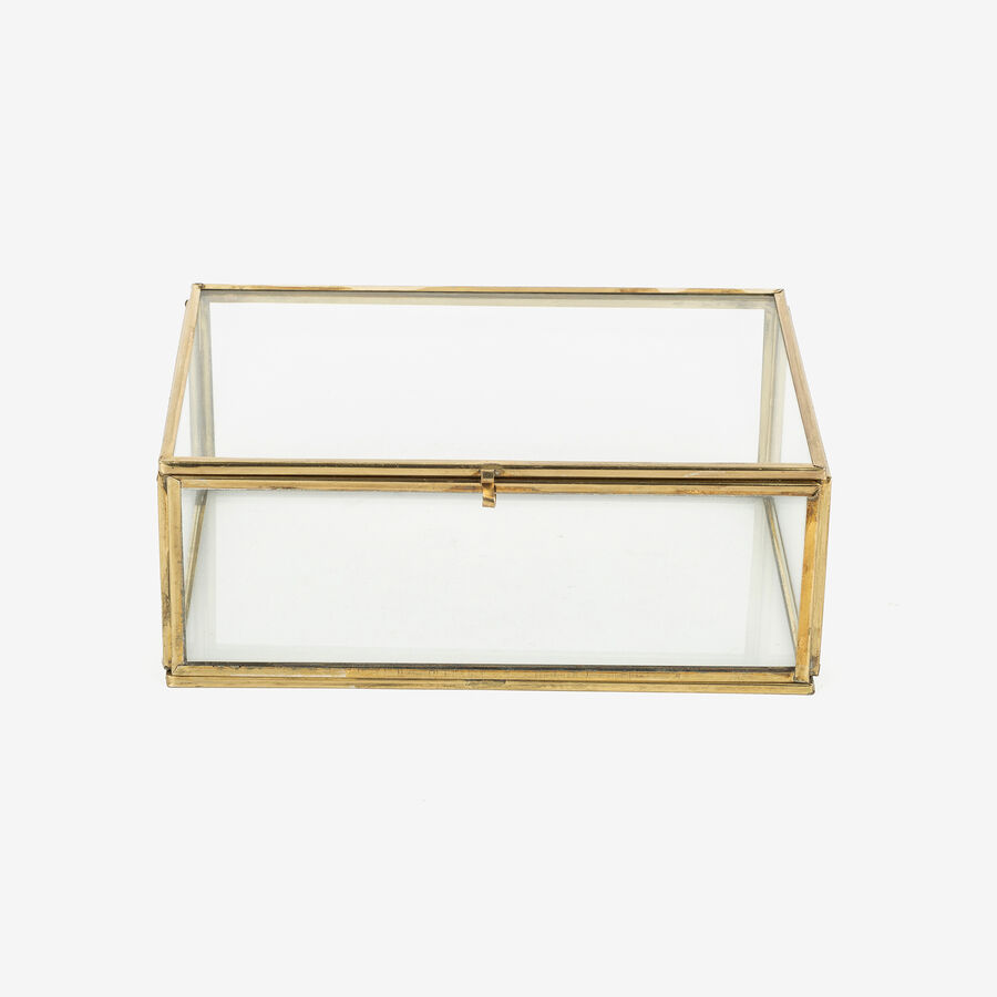 Joyero de cristal latón Antique 18x12,5x7cm