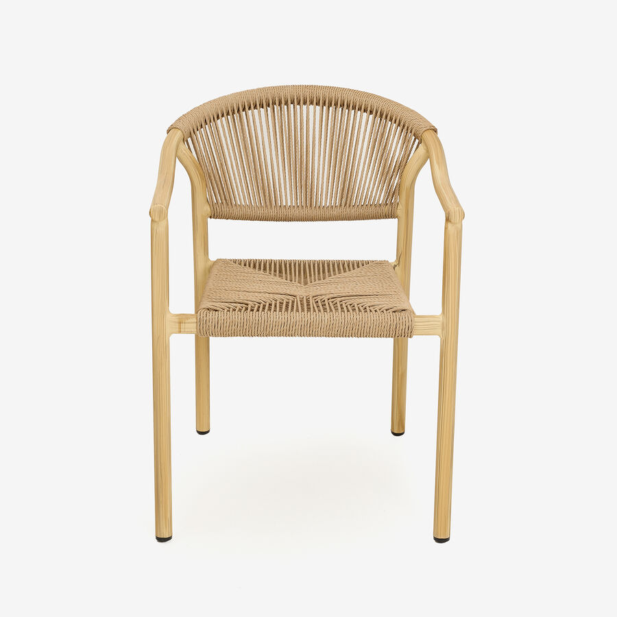 Silla de jard&iacute;n de aluminio y rat&aacute;n sint&eacute;tico Florida 56x60x78cm